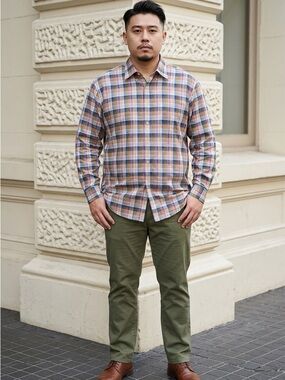 Peter Millar Pastel Multicolor Plaid Cotton Shirt